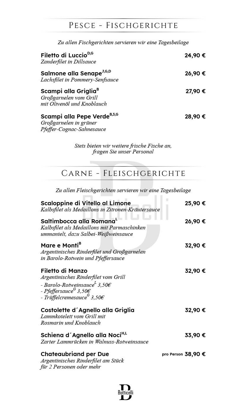 Ristorante Botticelli Berlin - Wilmersdorf Speisekarte 5